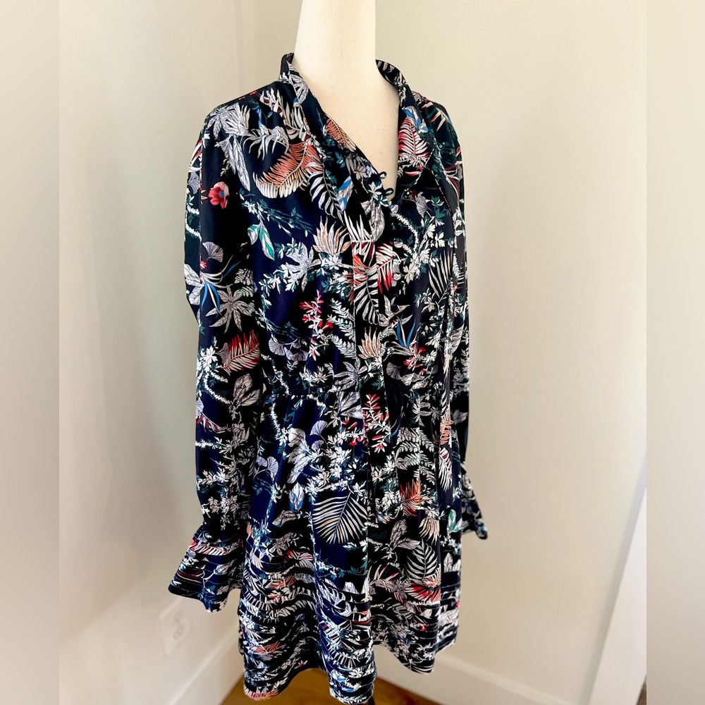 Derek Lam Bell-Sleeve Floral Dress Detailed Cuff size 10